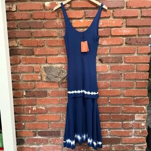 Altuzarra Womens Cotton Tie Dye Sleeveless Layered Accent Maxi Dress Blue XS